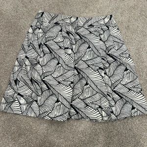 Loft Womens White and Black Pattern Skirt Size 00P